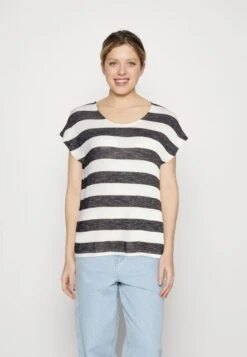 Vero Moda VMWIDE STRIPE - T-Shirt Print - Snow White/black