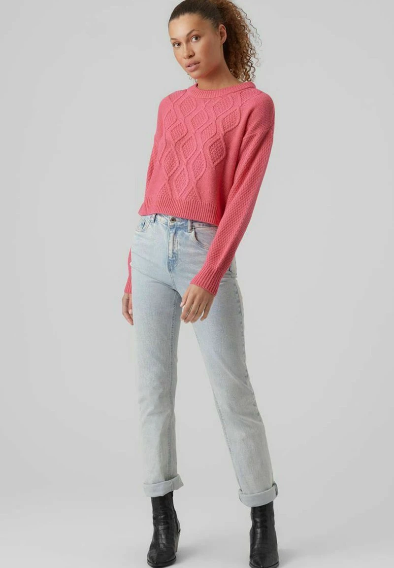 Vero Moda VMMALVA LS O-NECK - Strickpullover - Hot Pink 2 Vero Moda VMMALVA LS O-NECK - Strickpullover - Hot Pink – Bild 2