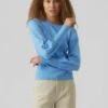 Vero Moda VMHOLLYKARISPUFF O NECK - Strickpullover - Little Boy Blue