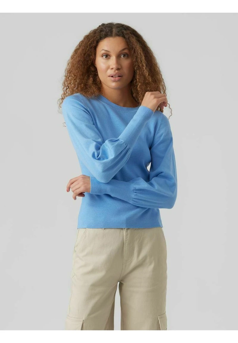 Vero Moda VMHOLLYKARISPUFF O NECK - Strickpullover - Little Boy Blue 1 Vero Moda VMHOLLYKARISPUFF O NECK - Strickpullover - Little Boy Blue