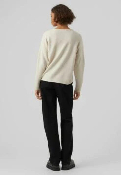 Vero Moda VMDOFFY LS V-NECK STRIPE GA BOO - Strickpullover - Birch -Vero Moda Verkäufe a545b191552e4cd38a0d2076427a3817