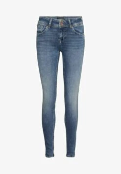 Vero Moda MID RISE - Jeans Slim Fit - Medium Blue Denim