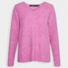 Vero Moda VMCREWLEFILE LS V-NECK - Strickpullover - Cyclamen Melange