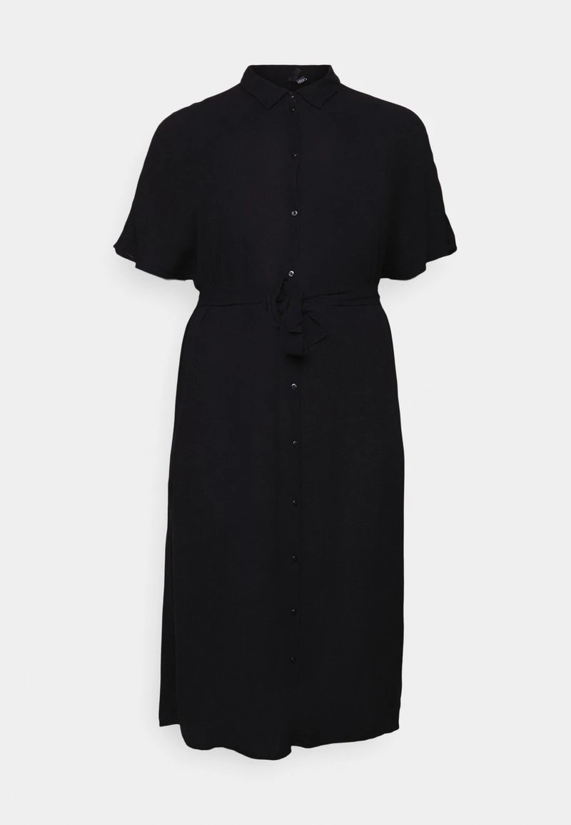 Vero Moda Curve VMMENNY CALF SHIRT DRESS - Freizeitkleid - Black Solid 5 Vero Moda Curve VMMENNY CALF SHIRT DRESS - Freizeitkleid - Black Solid – Bild 5
