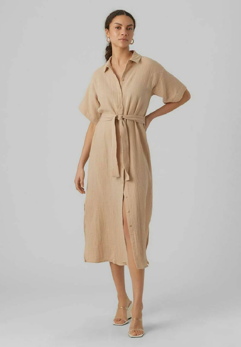 Vero Moda VMNATALI NIA 2/4 CALF WVN - Blusenkleid - Irish Cream 6 Vero Moda VMNATALI NIA 2/4 CALF WVN - Blusenkleid - Irish Cream – Bild 6