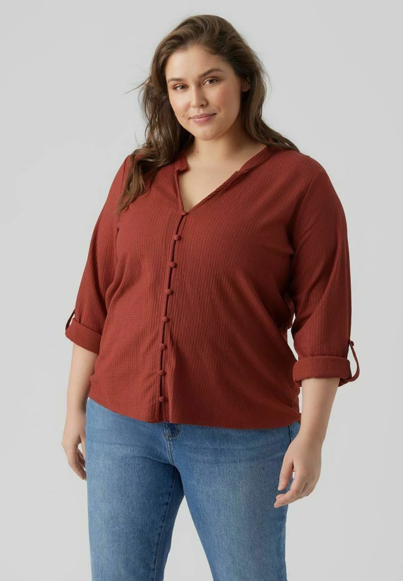 Vero Moda Curve Hemdbluse - Madder Brown 6 Vero Moda Curve Hemdbluse - Madder Brown – Bild 6