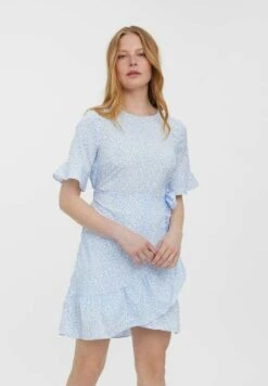 Vero Moda RUNDHALS - Freizeitkleid - Blue Bell