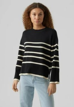 Vero Moda VMSABA LS O-NECK STRIPE GA NOOS - Strickpullover - Black -Vero Moda Verkäufe bcae982a8298454a8343ae91dd22b8bf 1