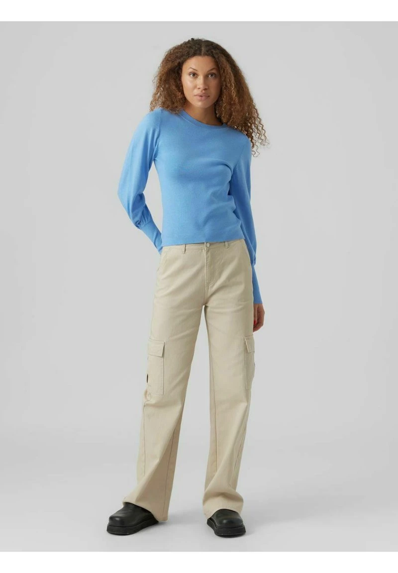 Vero Moda VMHOLLYKARISPUFF O NECK - Strickpullover - Little Boy Blue 2 Vero Moda VMHOLLYKARISPUFF O NECK - Strickpullover - Little Boy Blue – Bild 2