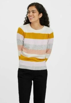 Vero Moda VMPLAZA LS BLOCK - Strickpullover - Golden Yellow