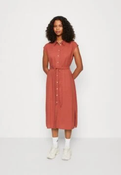 Vero Moda VMMYMILO CALF SHIRT DRESS - Blusenkleid - Marsala
