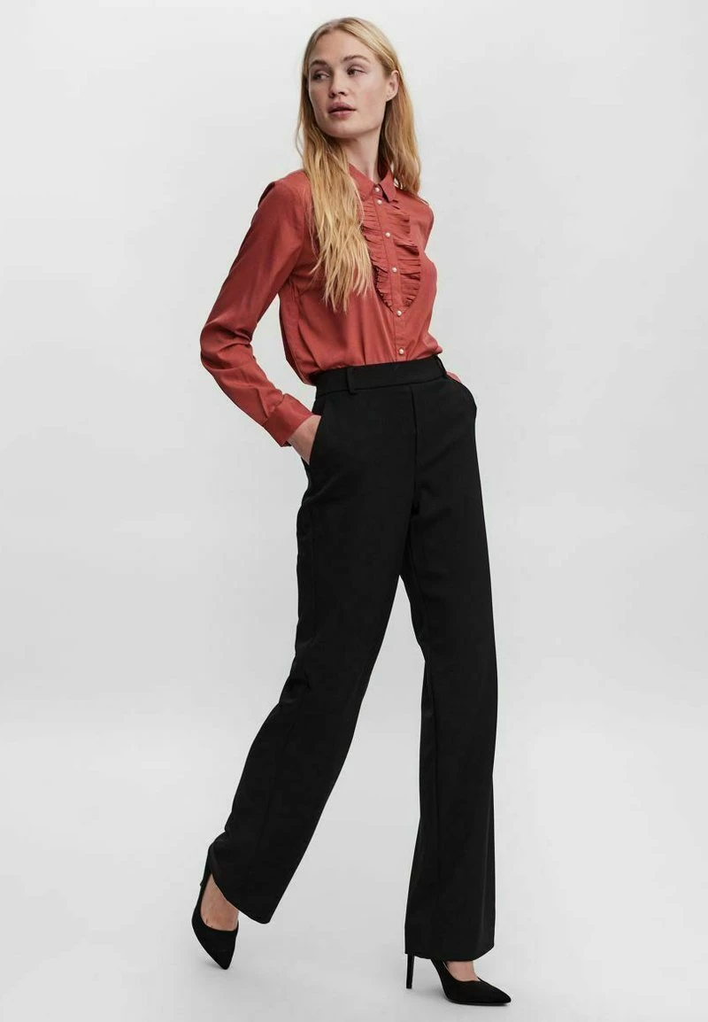 Vero Moda VMMAYA MR STRAIGHT SOLID - Stoffhose - Black 4 Vero Moda VMMAYA MR STRAIGHT SOLID - Stoffhose - Black – Bild 4