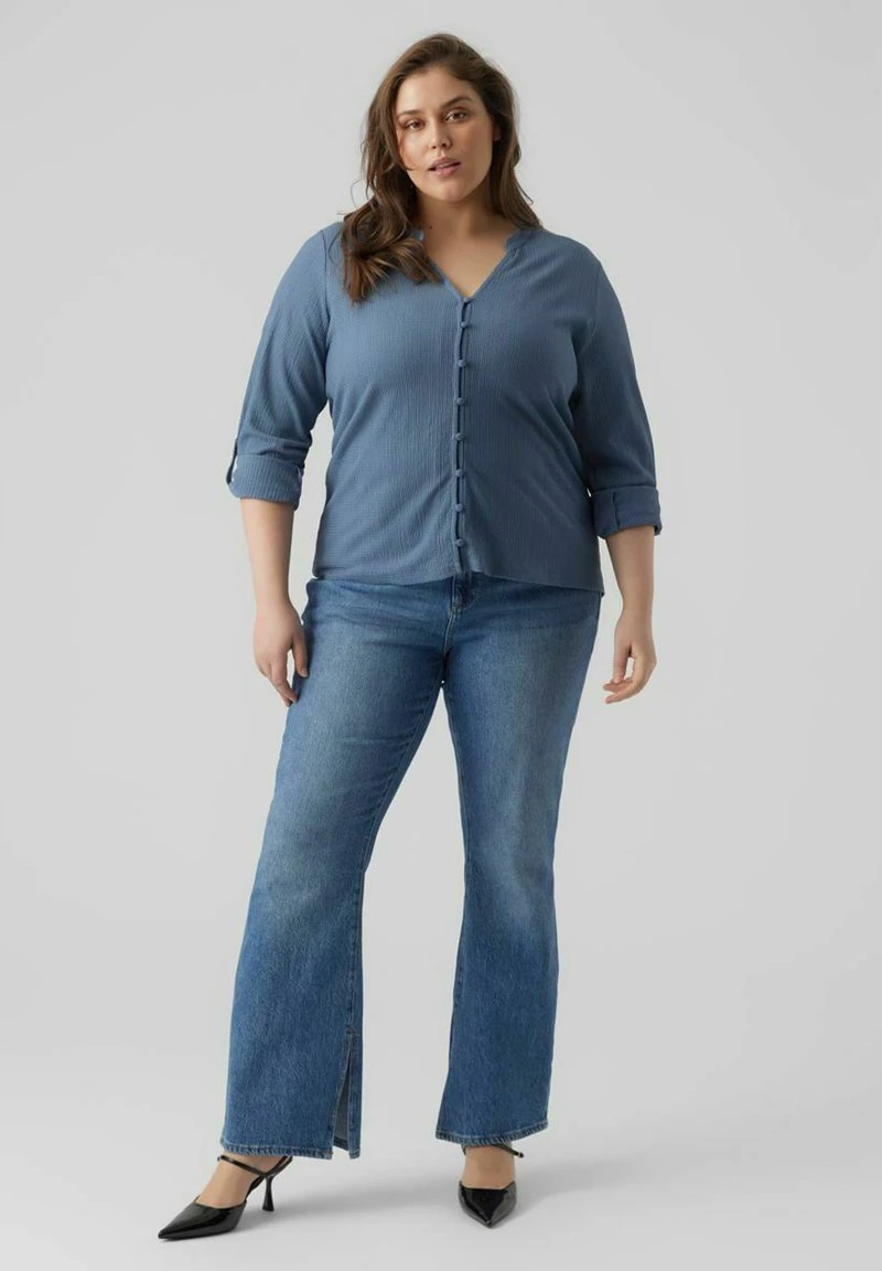 Vero Moda Curve Hemdbluse - China Blue 2 Vero Moda Curve Hemdbluse - China Blue – Bild 2