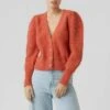 Vero Moda VMELKE V-NECK - Strickjacke - Orange