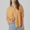 Vero Moda QUEENY LS WVN GA NOOS - Hemdbluse - Mock Orange