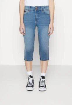 Vero Moda VMLATIFA MR BUTTON DENIM KNICKERS - Jeans Shorts - Light Blue Denim