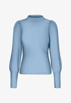 Vero Moda HIGH NECK - Strickpullover - Cerulean