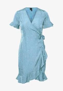 Vero Moda FRILL NOOS - Freizeitkleid - Blue Bell