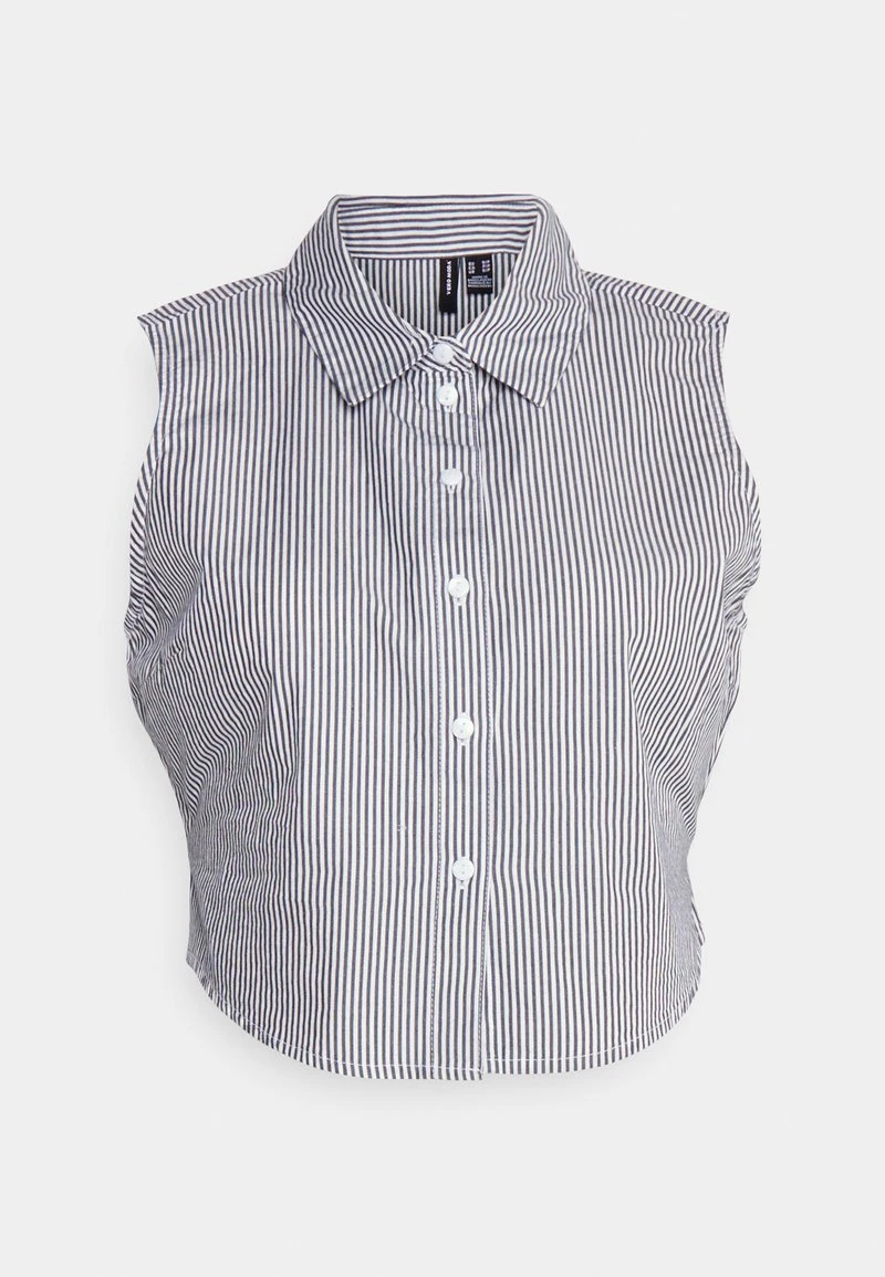 Vero Moda Petite VMCORA SHORT SHIRT - Hemdbluse - Navy Blazer Stripes:snow White 4 Vero Moda Petite VMCORA SHORT SHIRT - Hemdbluse - Navy Blazer Stripes:snow White – Bild 4