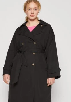Vero Moda Curve VMPERNILLEMIE LONG - Trenchcoat - Black -Vero Moda Verkäufe d9948a0c382340469e3f94bd5ab582bb