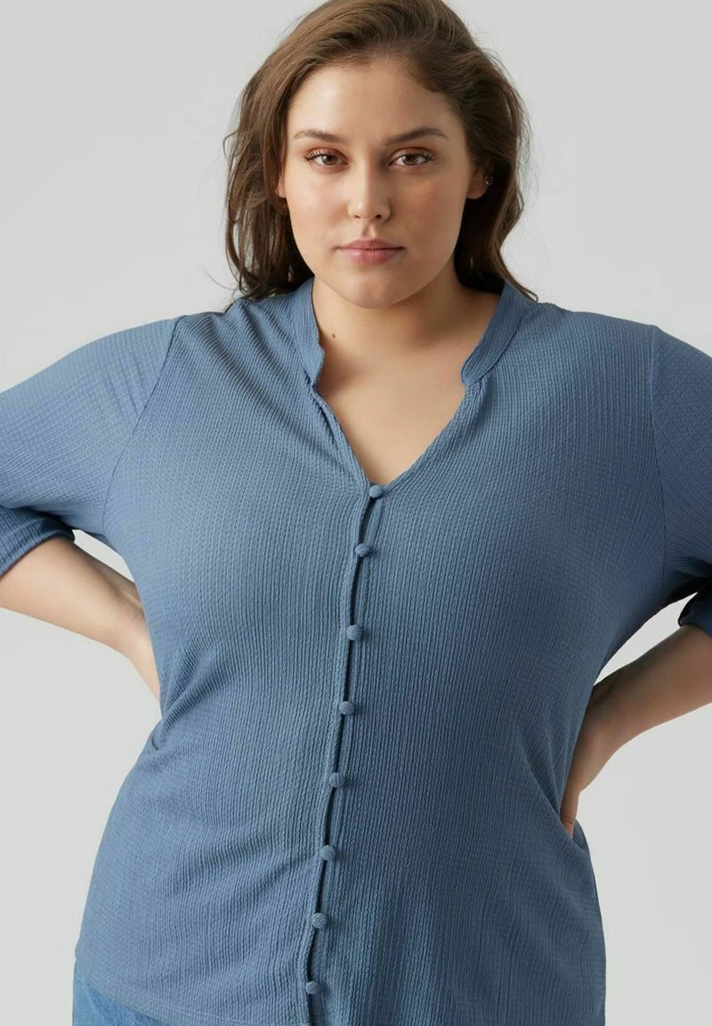 Vero Moda Curve Hemdbluse - China Blue 4 Vero Moda Curve Hemdbluse - China Blue – Bild 4