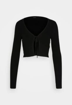 Vero Moda VMGLORY TIE STRING - Strickjacke - Black -Vero Moda Verkäufe ec2316bbe83b4f098f52b924fa83ca9e