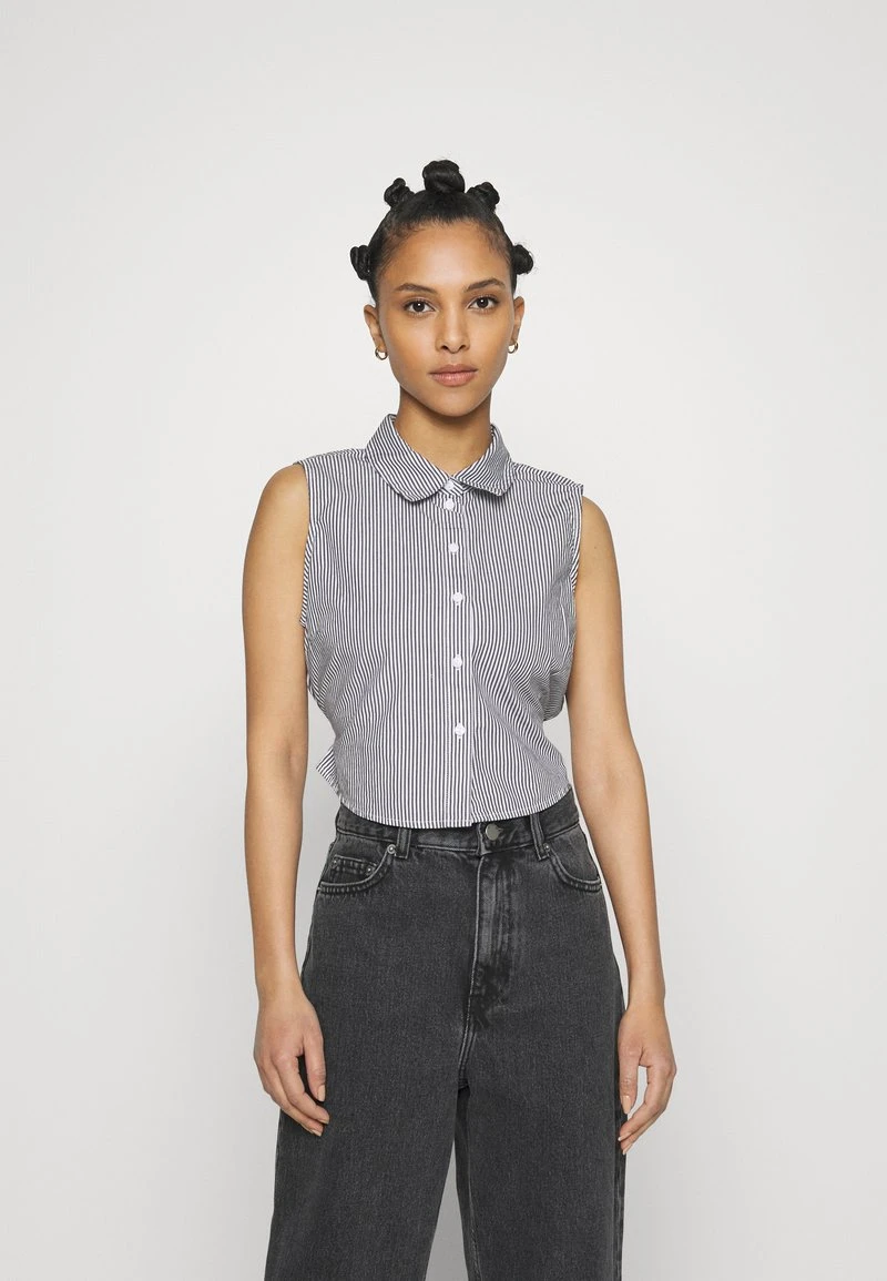 Vero Moda Petite VMCORA SHORT SHIRT - Hemdbluse - Navy Blazer Stripes:snow White 1 Vero Moda Petite VMCORA SHORT SHIRT - Hemdbluse - Navy Blazer Stripes:snow White