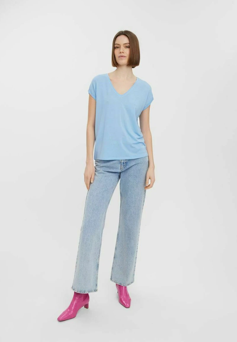 Vero Moda V NECK - T-Shirt Basic - Blue Bell 2 Vero Moda V NECK - T-Shirt Basic - Blue Bell – Bild 2