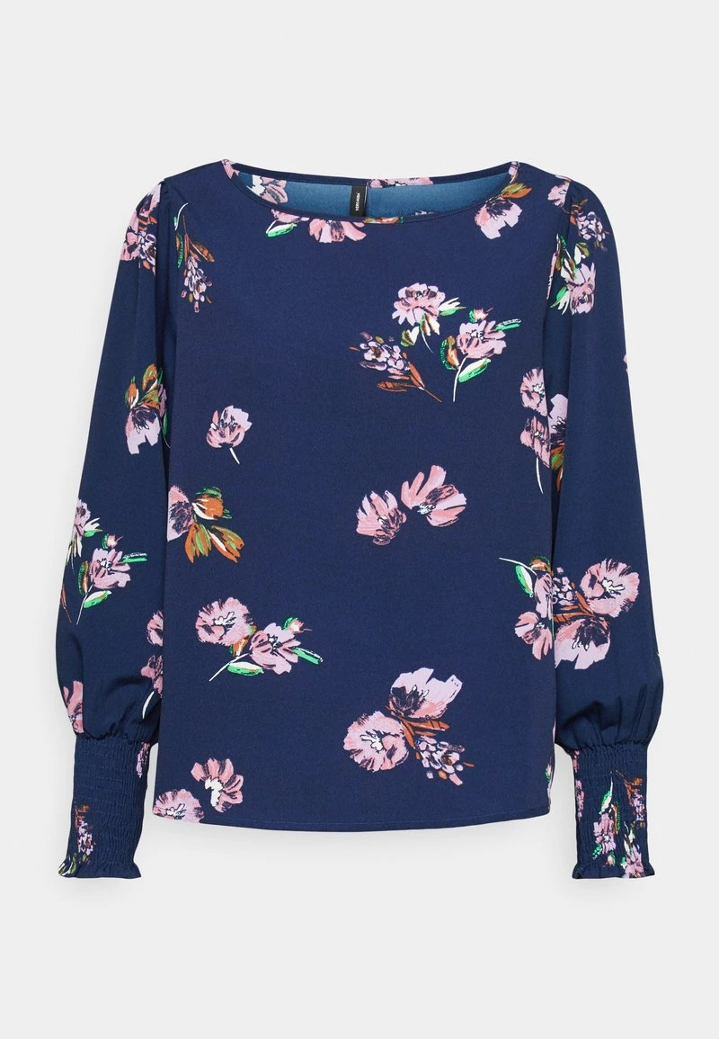 Vero Moda Petite VMLYDIA SMOCK - Bluse - Navy Blazer/lana 4 Vero Moda Petite VMLYDIA SMOCK - Bluse - Navy Blazer/lana – Bild 4